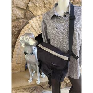 Patagonia Black Messenger Bag with Zipped Pockets